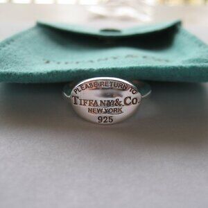 Professionally Polished Tiffany&Co. Return to Tiffany Oval Ring-Size 7.